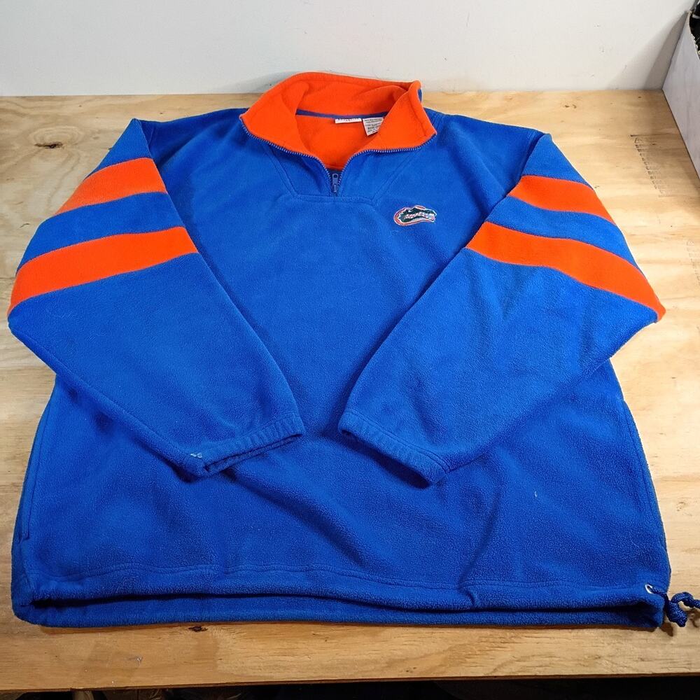 Vintage Florida Gators Fleece Pullover Mens XL 1/4 Zip Blue Orange Knights NCAA